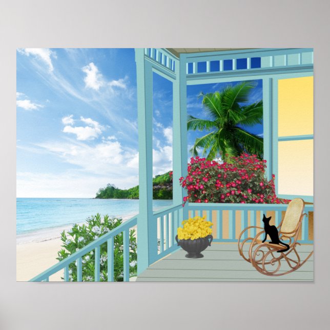 Póster Poster Tropical Beach Scene (Frente)
