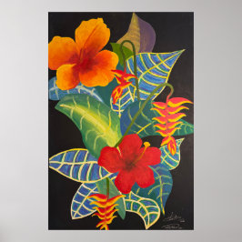 Póster Poster tropical de flores de jengibre @3dudes1life