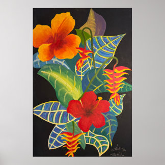 Póster Poster tropical de flores de jengibre @3dudes1life
