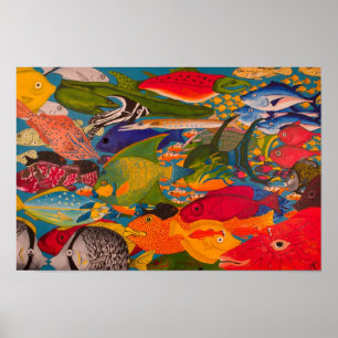 Póster Poster tropical de los pescados