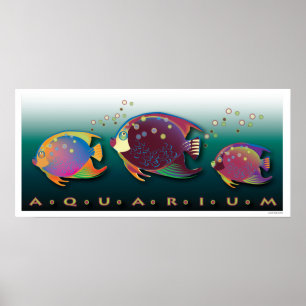 Póster Poster tropical del acuario de las bellezas