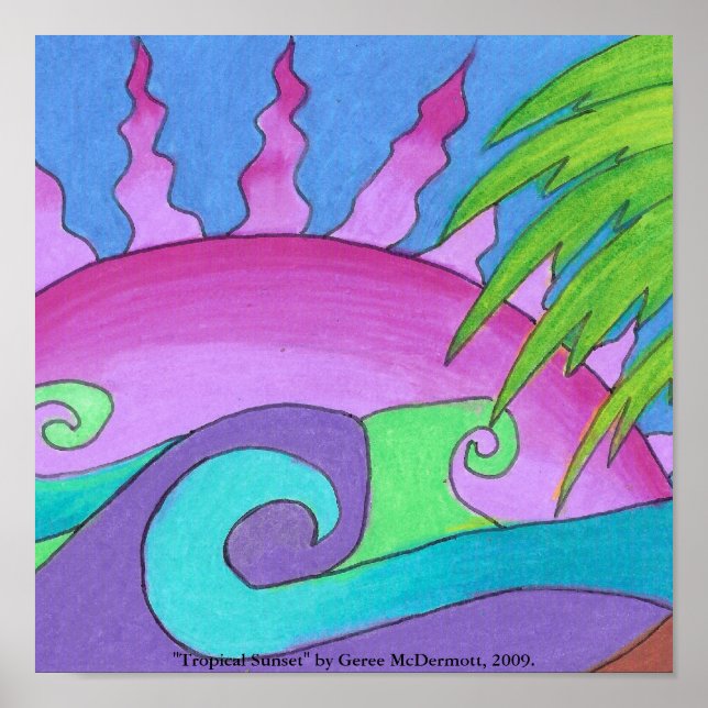 Póster poster "Tropical Sunset" (Frente)