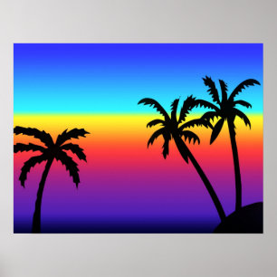 Póster Poster Tropical Sunset