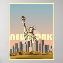 Poster turístico de la ciudad de Nueva York, diseñ