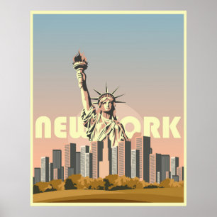 Póster Poster turístico de la ciudad de Nueva York, diseñ