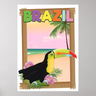 Póster Poster turístico de playa de Brasil