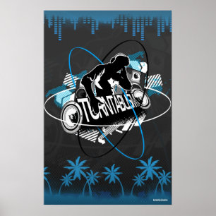Póster Poster Turntablism DJ Música Jockey de disco conve