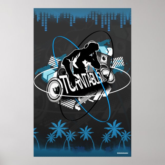 Póster Poster Turntablism DJ Música Jockey de disco conve (Frente)