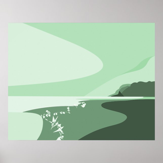 Póster Poster Turquesa Digital Art Beach Seascape Beach (Frente)