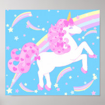 Poster Unicorn Chica rosa