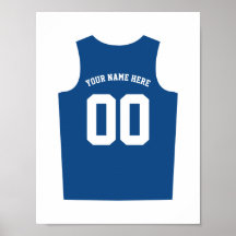 Poster uniforme de baloncesto personaliza el azul