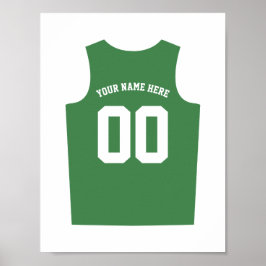 Póster Poster uniforme de baloncesto personaliza el verde