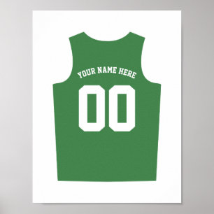Póster Poster uniforme de baloncesto personaliza el verde