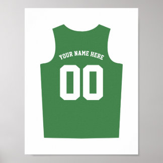Póster Poster uniforme de baloncesto personaliza el verde