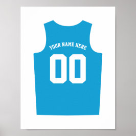 Póster Poster uniforme de baloncesto personalízate azul c