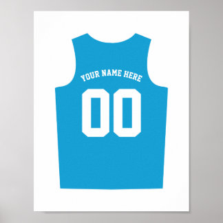 Póster Poster uniforme de baloncesto personalízate azul c