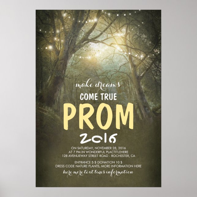 Póster Poster universitario Prom Rustic Trees Woodland (Frente)