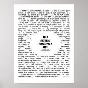 Póster Poster: "Uno mismo Esteem_Positively yo "