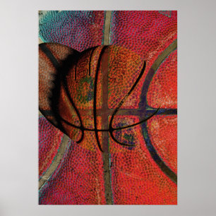 Póster poster urbano de la bola del baloncesto