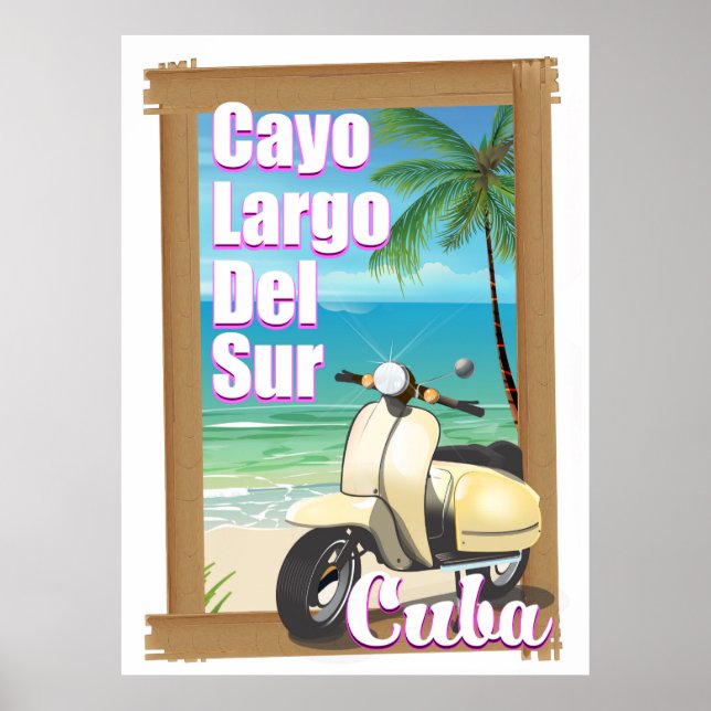 Póster Poster vacacional cubano Cayo Largo del Sur (Frente)