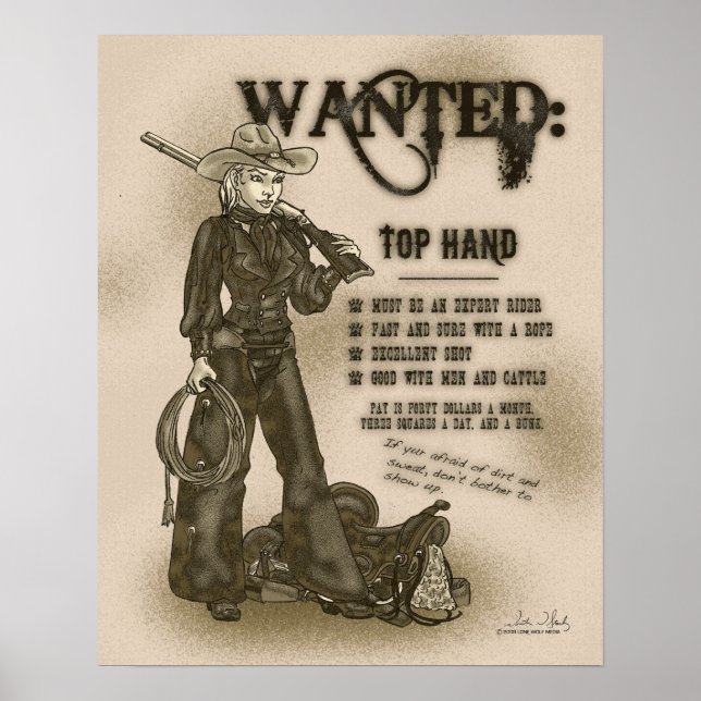 Póster Poster Vaquera de Mano Superior (Frente)