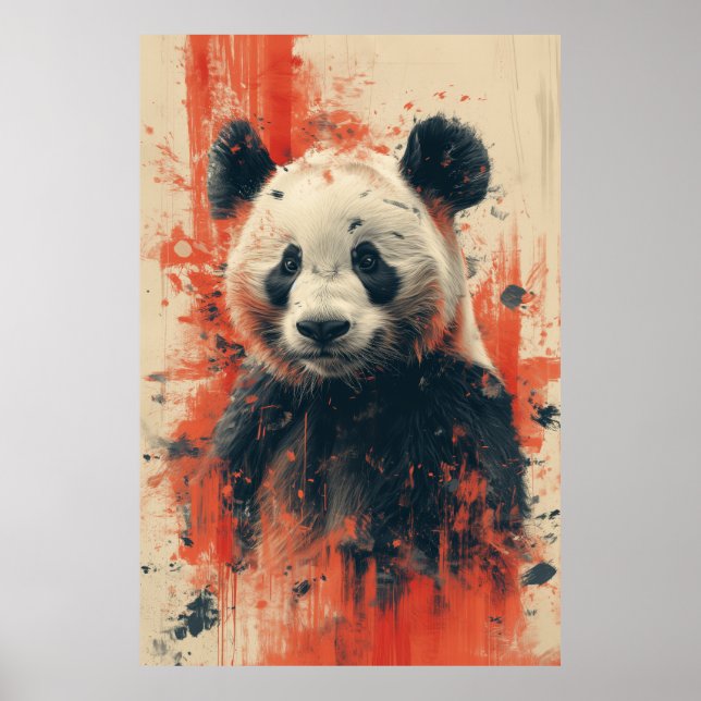 Póster Poster Vector Happy y Cute Pandas (Frente)