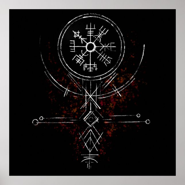 Póster Poster Vegvisir Norse Compass (Frente)