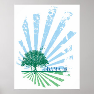 Póster Poster verde de Obama