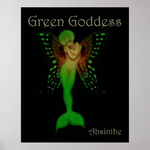 Póster Poster verde del ajenjo de la diosa