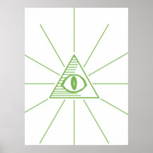 Poster verde ocular del triángulo de Illuminati