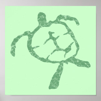 Póster poster verde tortuga