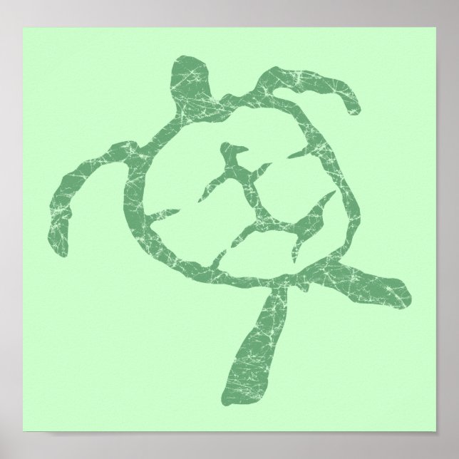 Póster poster verde tortuga (Frente)