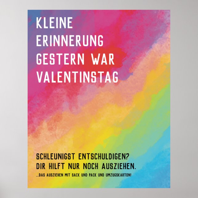 Póster Poster vergessen Valentinstag (Frente)