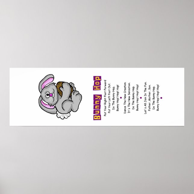 Póster Poster vertical de las letras de Bunny Hop (Frente)