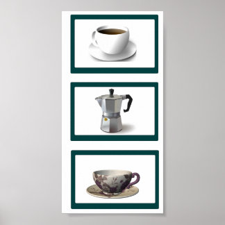 Póster Poster vertical de tiempo de café