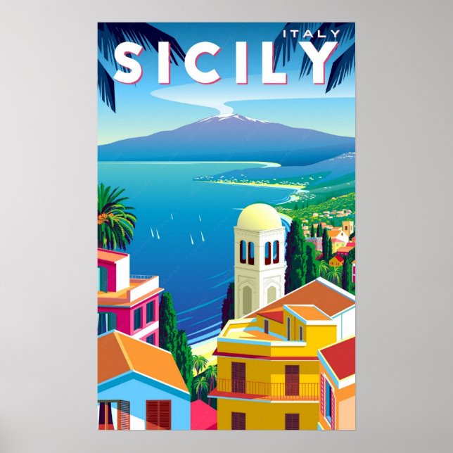 Póster Poster - Viaje A Sicilia, Italia (Frente)