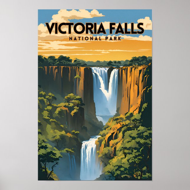 Póster Poster Viajero del Parque Nacional de las Catarata (Frente)