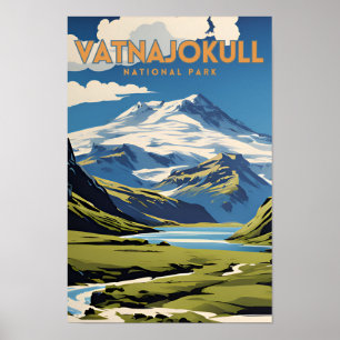Póster Poster Viajero del Parque Nacional Vatnajokull