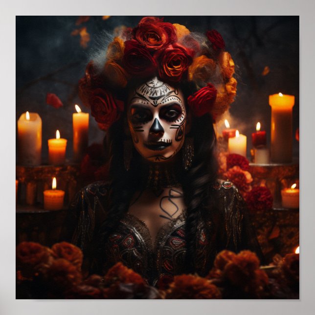 Póster Poster Vibrante Dia de los Muertos - Celebrar el (Frente)