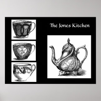 Póster Poster Victoriano de Tea Pot and Cups