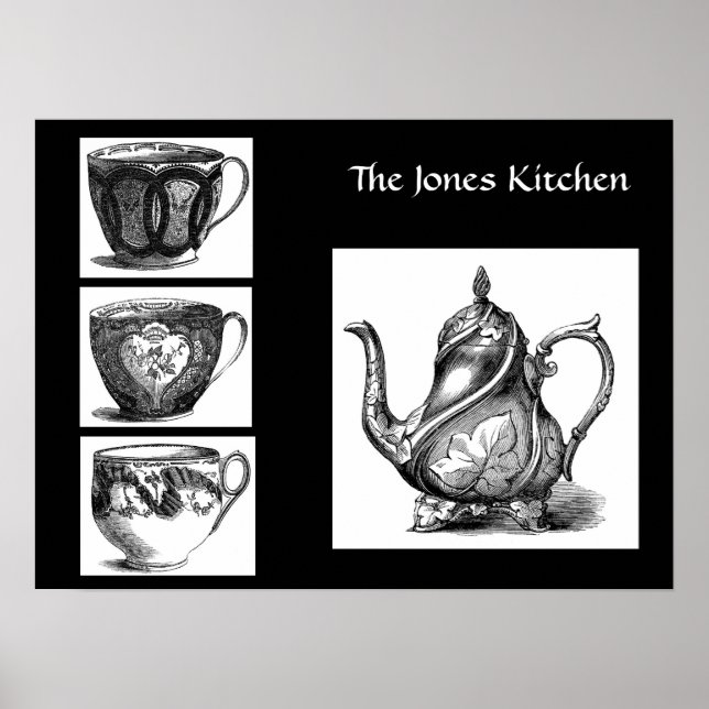 Póster Poster Victoriano de Tea Pot and Cups (Frente)