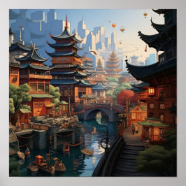 Póster Poster Viejo de Shanghai