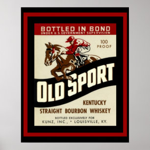 Póster Poster viejo del anuncio del whisky del deporte