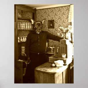 Póster Poster "viejo estilo " de la carne asada del