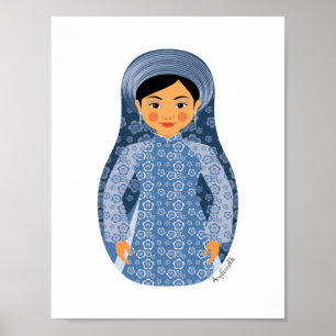 Póster Poster vietnamita de Matryoshka Water