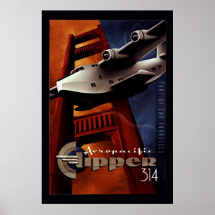 Póster Poster Vintage Aero pacíficoClipper 314