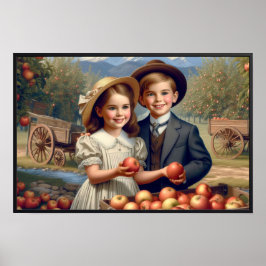 Póster Poster Vintage Apple Harvest Children