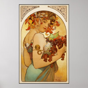 Póster Poster Vintage Art Alfons Mucha Fruit