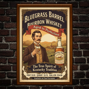 Póster Poster Vintage Bluegrass Bourbon Advertising