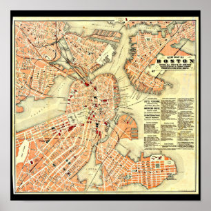 Póster Poster-Vintage Boston Maps-22